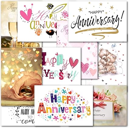 Doodlecards Mixed Wedding Anniversary Cards Pack Of 10 All Different Standard Size Amazon Co Uk Office Products