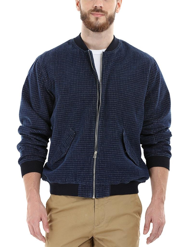 indigo bomber jacket