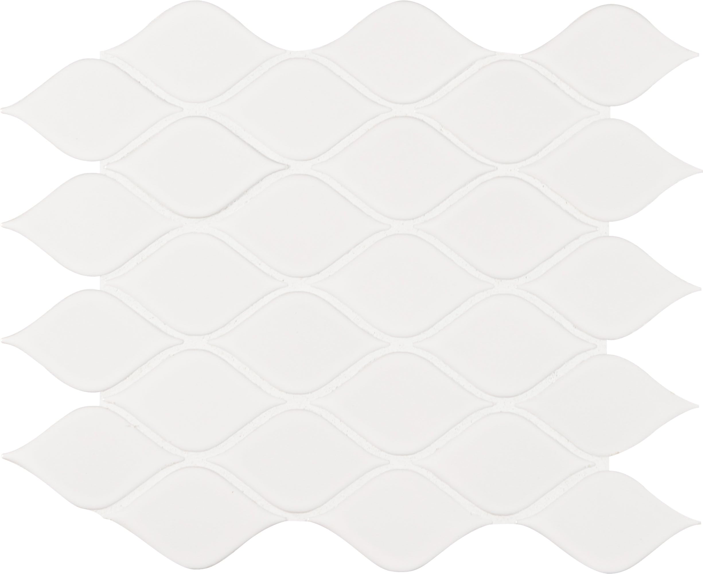 MS International AMZ-MD-00186 White Tear Drop Tile, 10.325in. x 10.75in, 20 Piece