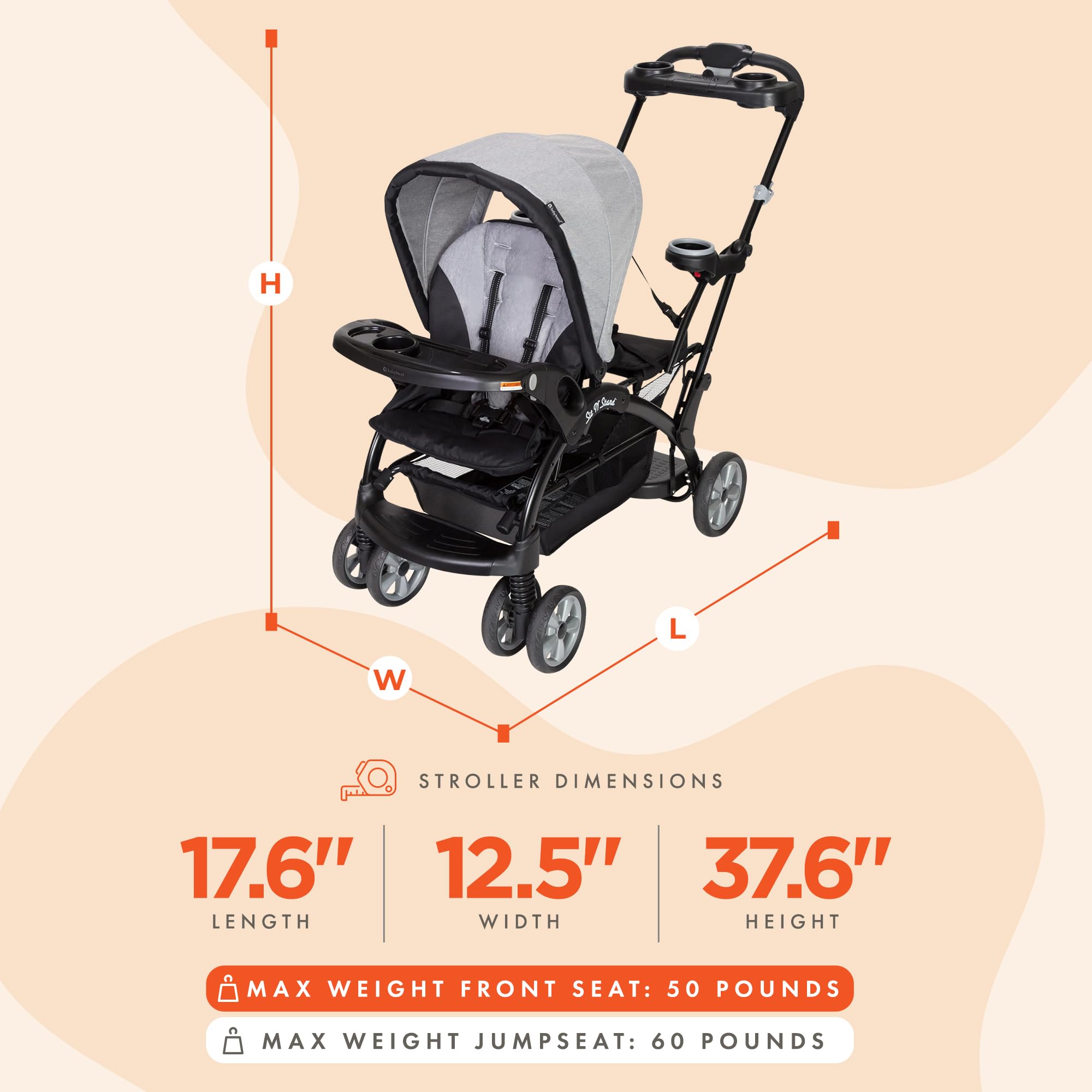 Baby Trend Sit N' Stand® Ultra Stroller, Morning Mist