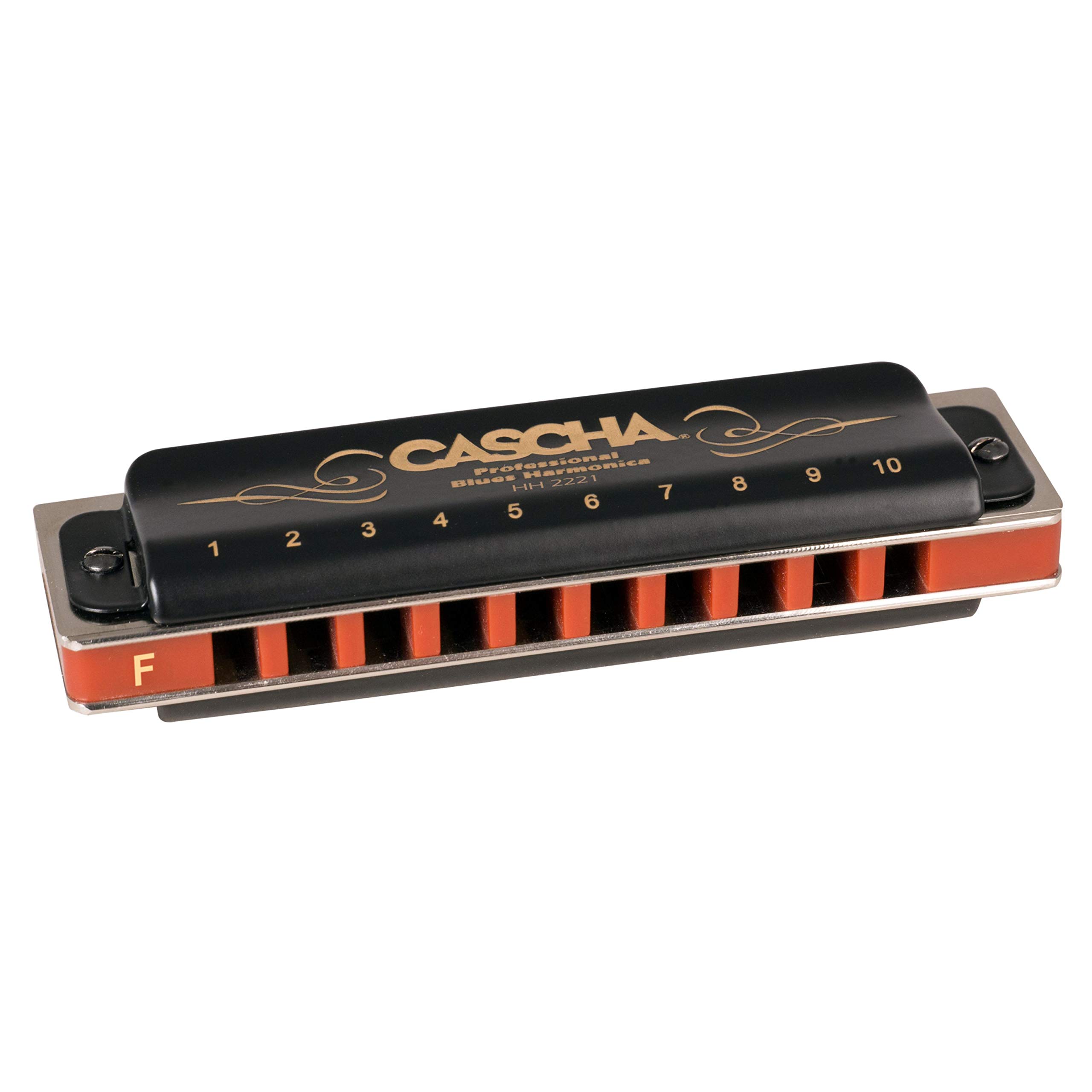 Cascha Harmonica F-Major beginners and advanced - High-quality 10-hole diatonic harmonica excellent sound - perfect storage and maintenance with blues harmonica softcase and cleaning cloth