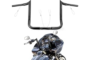MoKitDora Street Electra Glide Ape Hanger 10" Rise 1-1/4" Fat 1" Clamp Monkey Bagger Meathook Bars for 1986-2023 Harley FLHT 