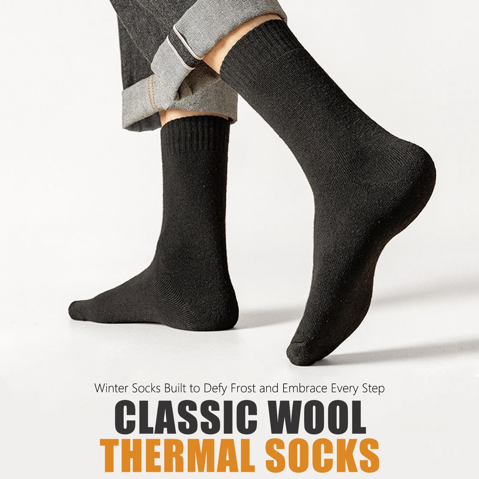 Hocerlu Warme Socken Herren, Thermosocken Dicke Wintersocken Frotteesohle WanderSocken WollSocken Geschenke für Herren im Winter 5 Paar - Gemütlich und Atmungsaktiv, EU-Größe 39-45 2