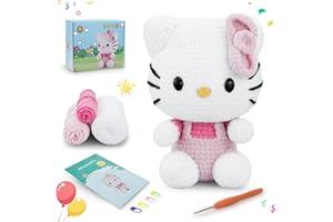 ⅠCROCHET Crochet Kit for Beginners Adults -Animals Start Crotcheting - Perfect Amigurumi Knitting Learn to Kit for Adult Kids with Stitch by Stitch Video Tutorials,Holiday Christmas Gift.