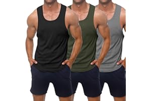 KAWATA Men's Workout Tank Tops Quick Dry Gym Muscle Tees Fitness Bodybuilding Sleeveless T Shirts