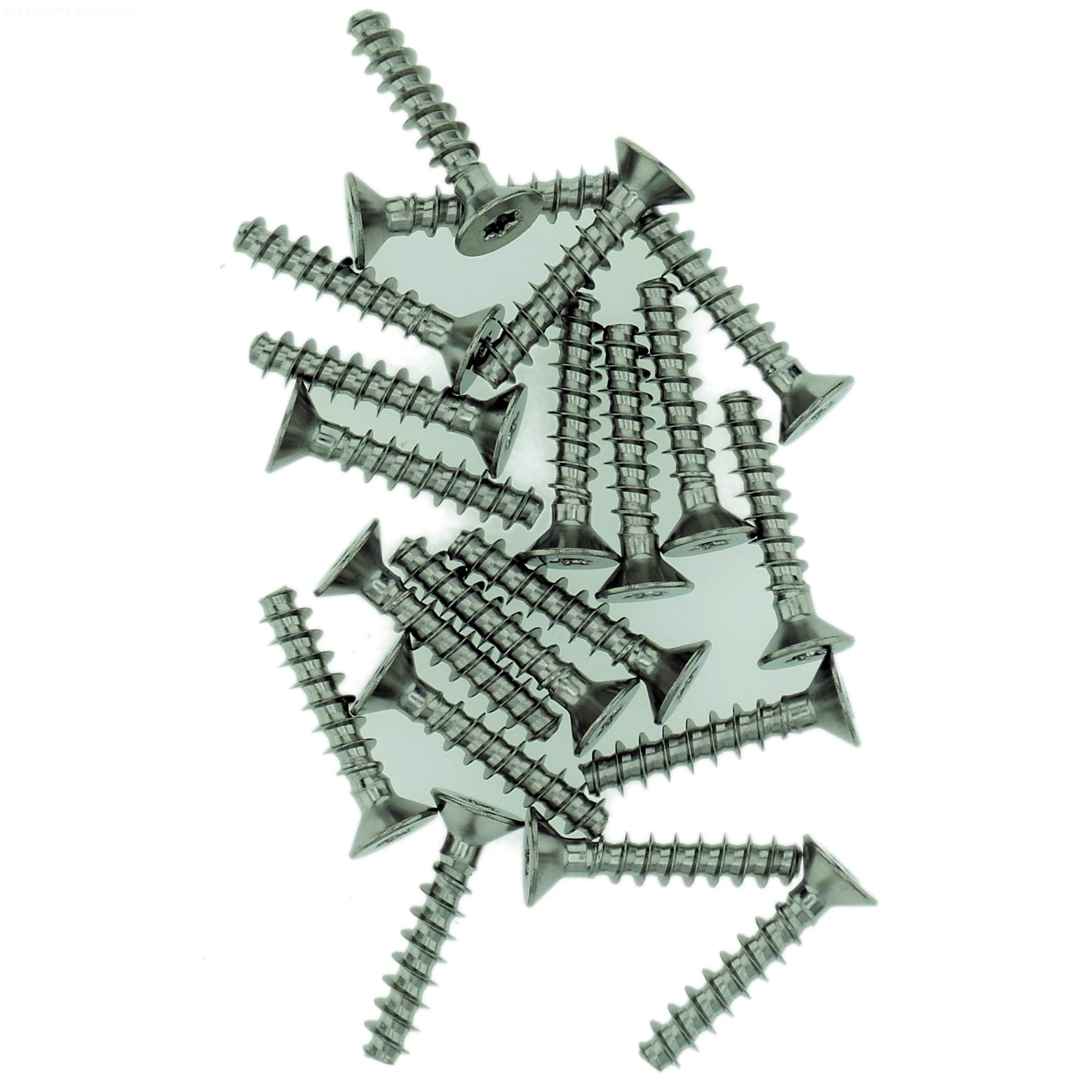 D3 (3mm x 10mm) Pozi Countersunk Screws for Plastic - Stainless Steel (A2) (Pack of 20)