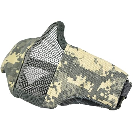 QMFIVE Taktische Faltbare verstellbare und elastische Gürtel Strap Half Face Maske Schutzmaske Maske für Airsoft Paintball CS