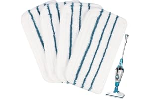 WISORDER 4 PCS Replacement Pads Accessories Compatible with Black+Decker Steam Mop SM1600, SM1610, SM1620, HSM13E1, HSMC1300FX, HSMC1321, HSMC1321APB, HSMC1361SGP, BDH1855SM, BDH1760SM, SMP20 Mop Pads
