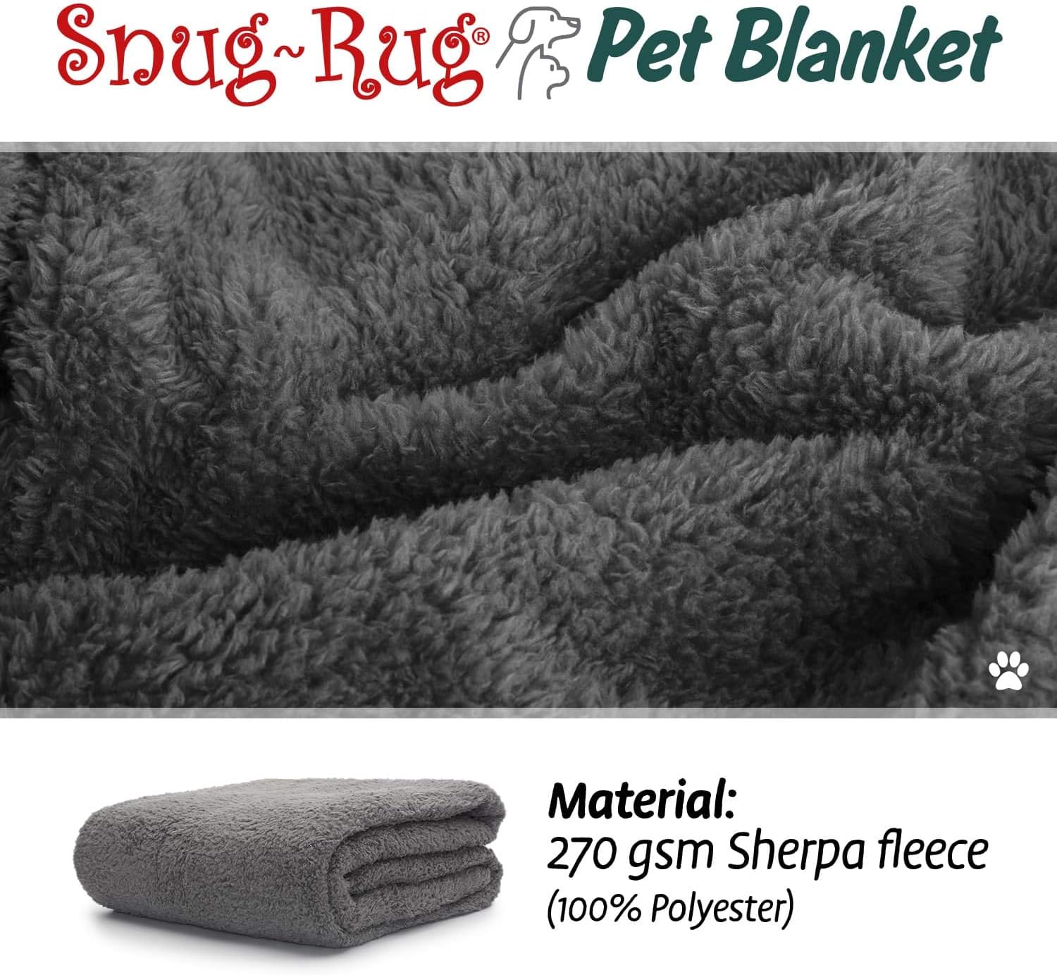 Snug Rug Luxury Pet Blankets, Fluffy Sherpa Fleece Blanket Soft and Warm Dogs and Cats - Image 4