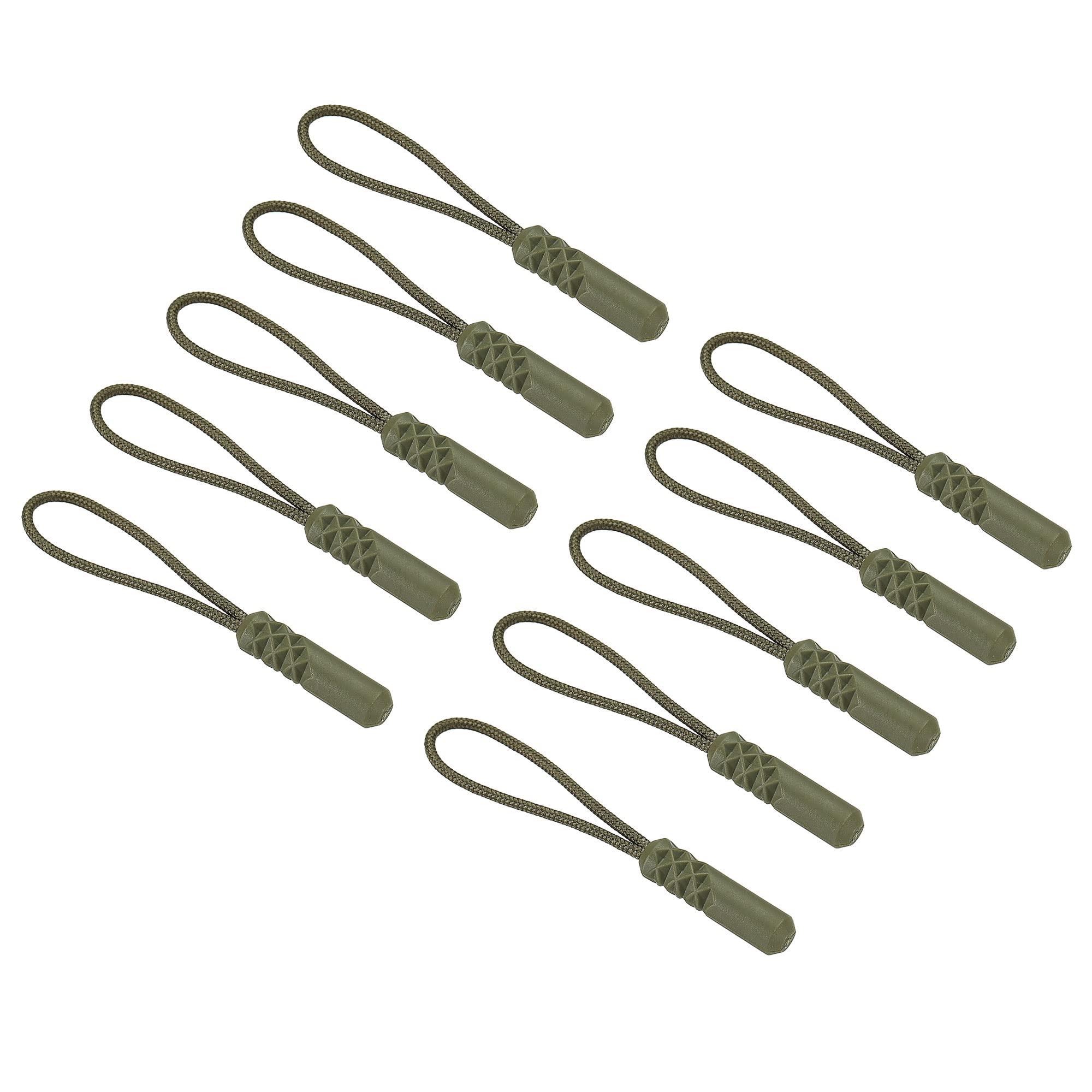 PATIKIL Zipper Pulls Extension Handle Cord, 20 Pack Finger Use Plastic Cylindrical Head Tab Tag Extender for Luggage Backpacks, Dark Green