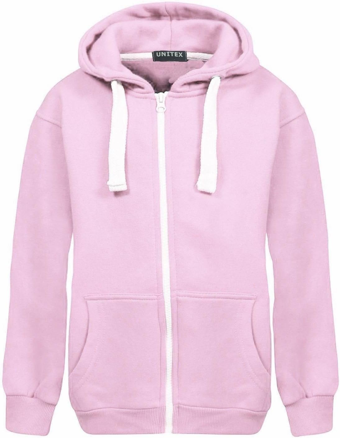 UNITEX ® New Girls Boys Kids Plain Fleece Hooded Zip Jacket Hoodies 7 to 13 Years