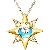 RYNSITO 925 Sterling Silver Moonstone Necklace for Women Danity June Birthstone Pendant Necklace Anniversary Birthday Jewelry Gift for Women Wife Friend