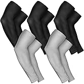 AURUZA 5 Pairs Arm Sleeves for Men & Women, Compression Cooling Tattoo Sleeve Cover Up for Women,UV Sun Protection