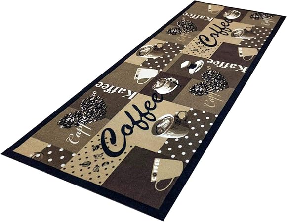 Vimoda Teppich Modern Kuchenteppich Kuchenlaufer Coffee Grau Weiss Schwarz Spiegelverkehrt Masse 200x280 Cm Amazon De Kuche Haushalt