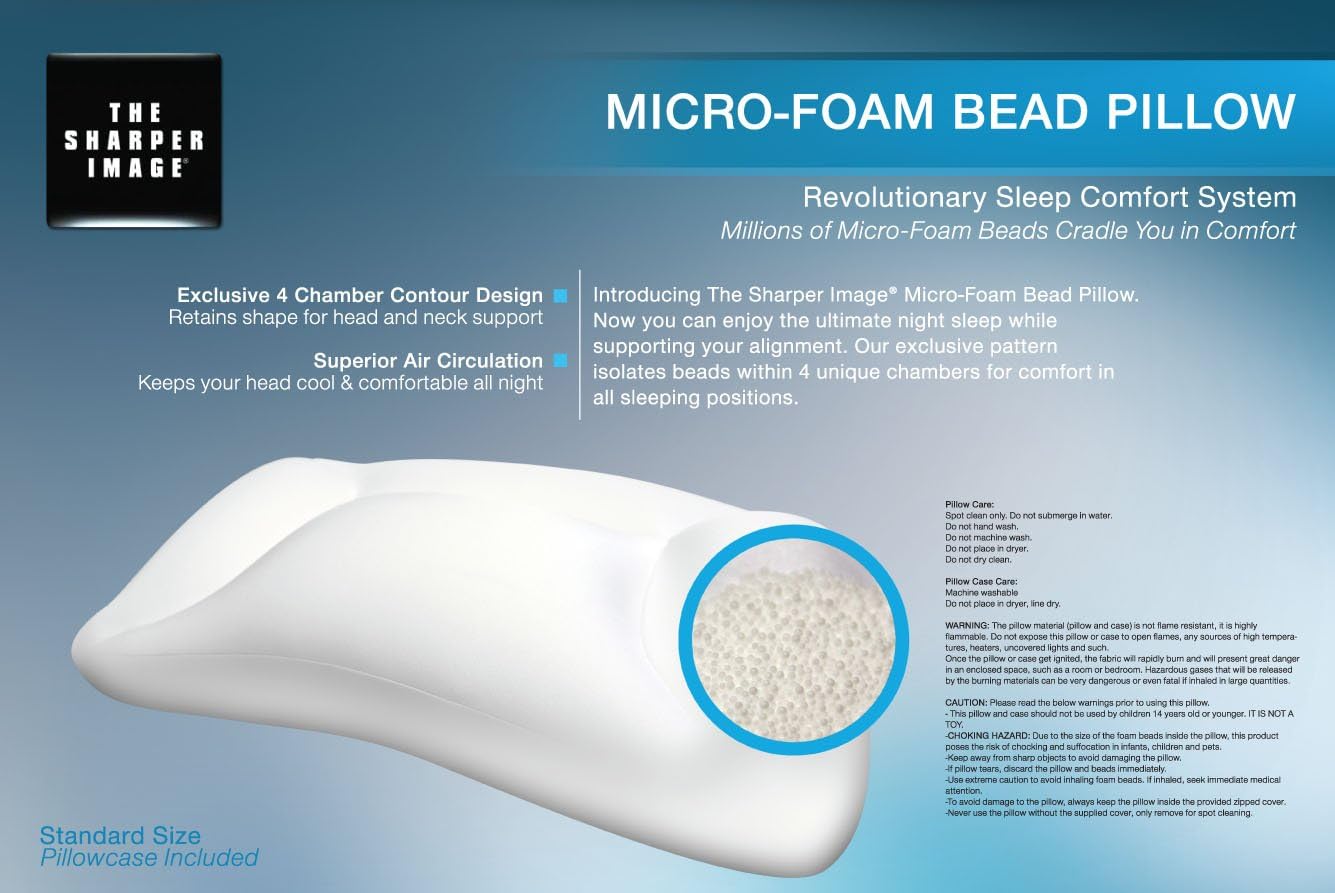 Sharper Image MicroFoam Bead Pillow 