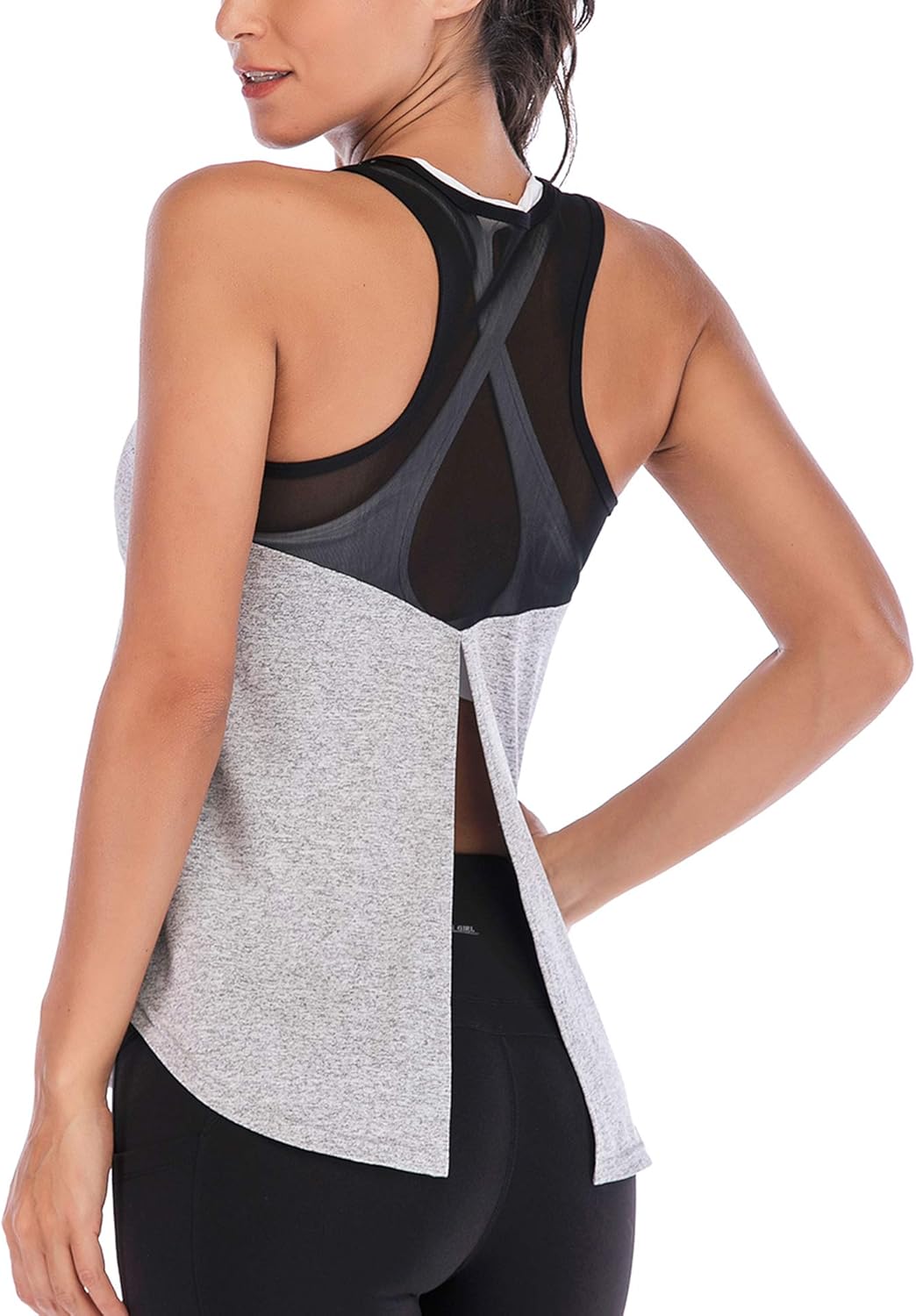 ADOME Workout Tops for Women Loose fit Racerback Tank Tops for Women Mesh Backless Muscle Tank Running Tank Tops at  Women’s Clothing store