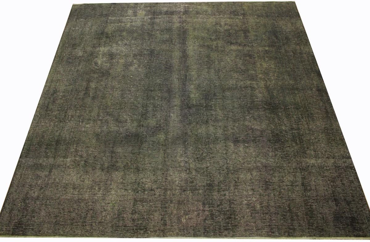Stored Outlet Oriental Rug Vintage Dyed Used Look Overdyed 303X293 cm green
