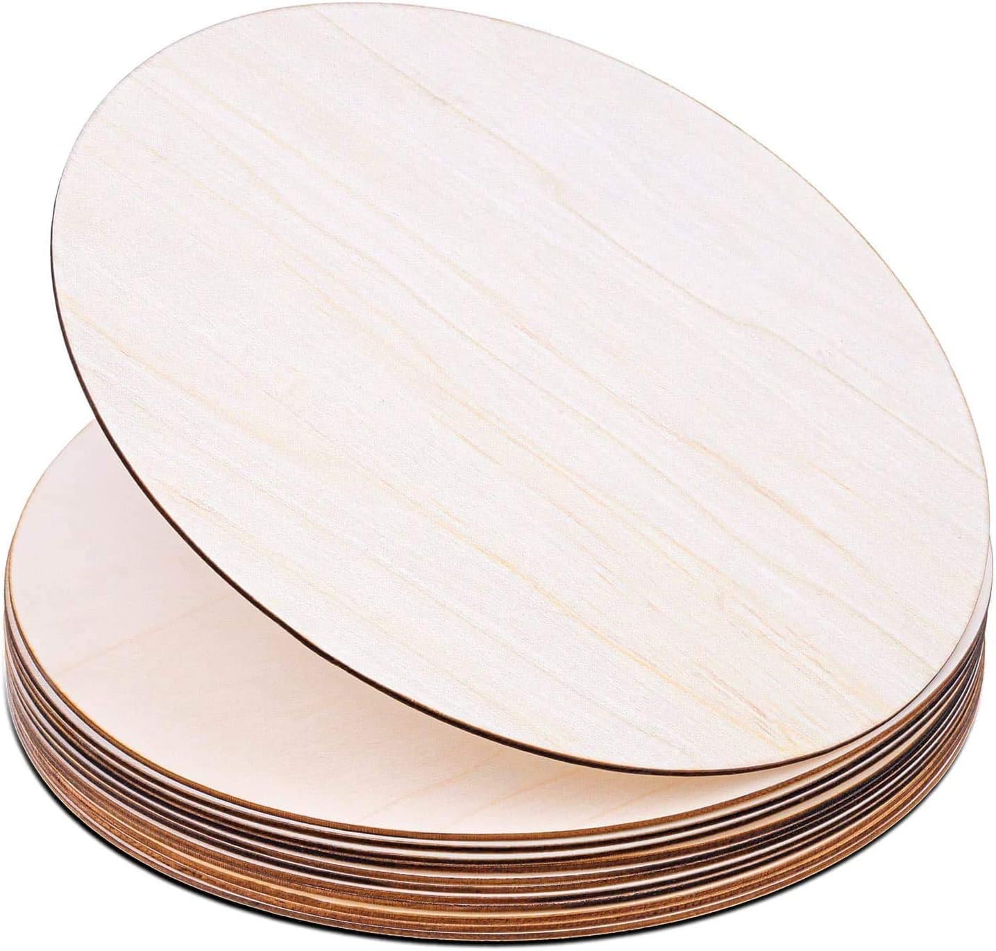 TEUN 12 Pack 12 Inch Wood Circles for Crafts, Unfinished Wood Rounds Wooden Cutouts for Crafts