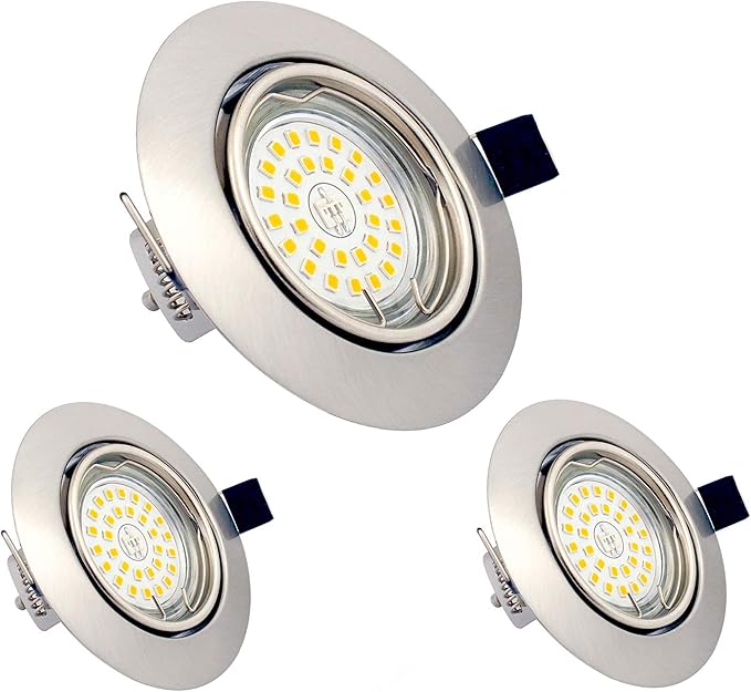 LED Spot Encastrable GU10 7W, Spots LED Orientable 220V Blanc Chaud