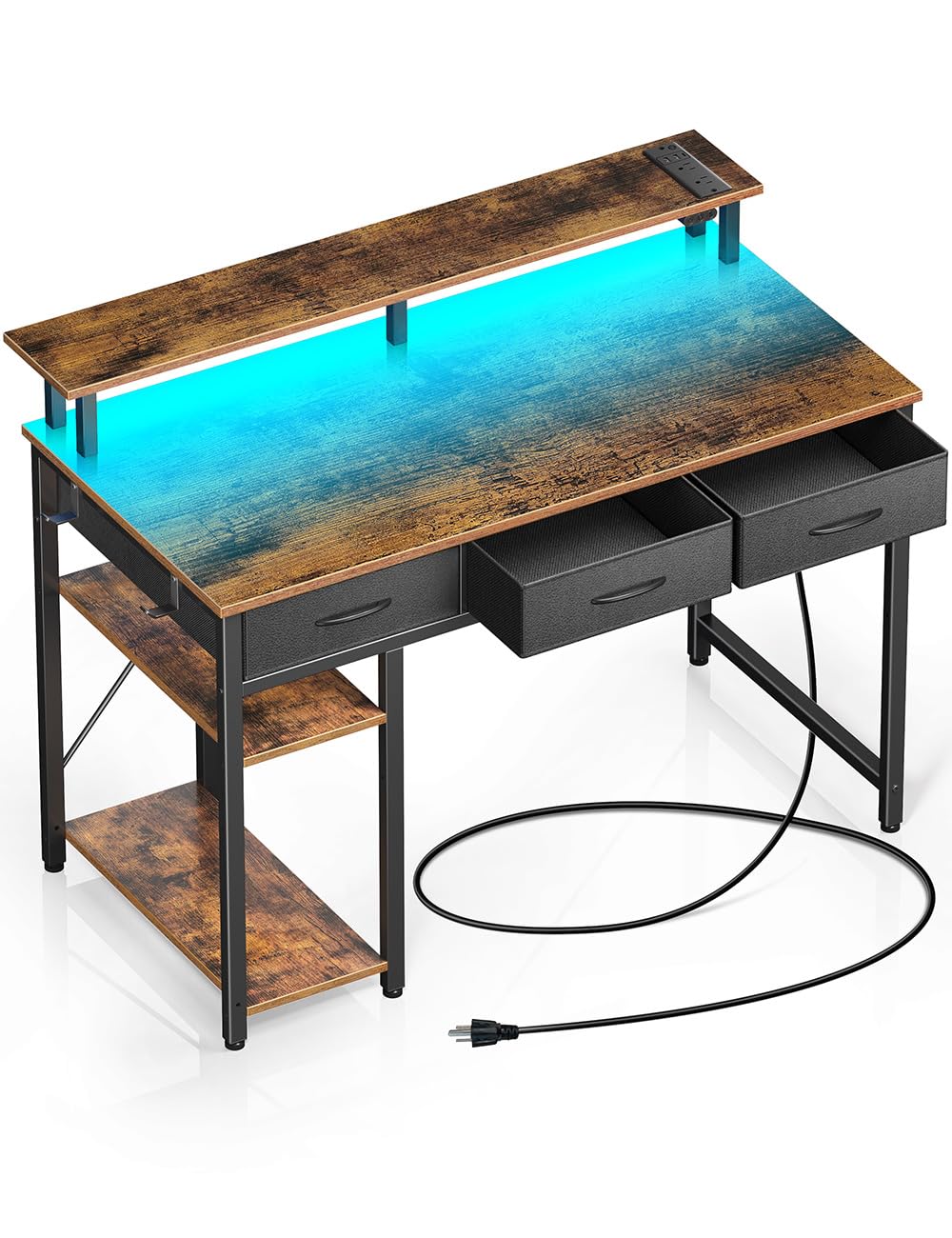 Mua Rolanstar Computer Desk with Power Outlets & LED Light, 39 inch ...