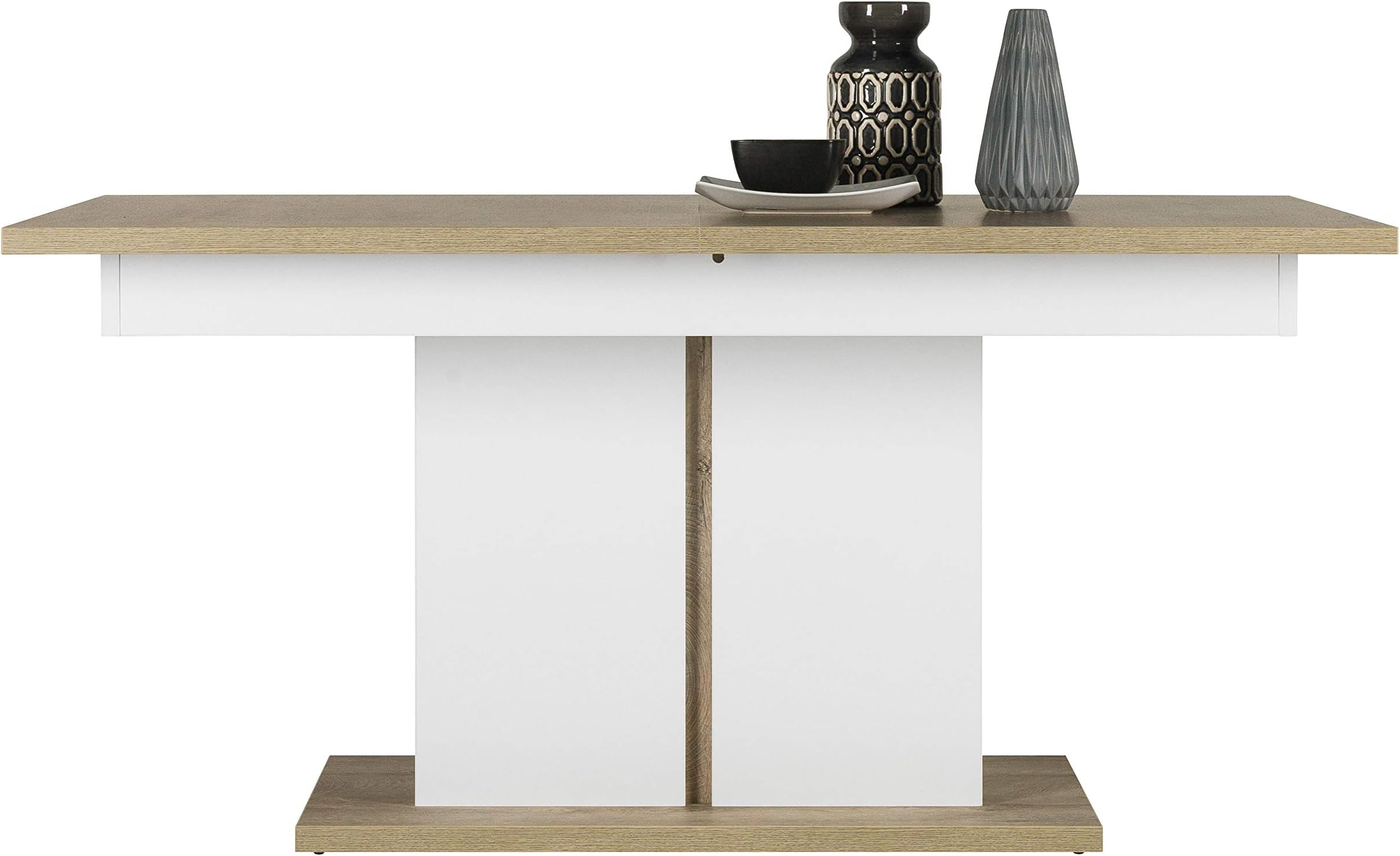 Lancashire Furniture White & Oak Extendable Dining Table