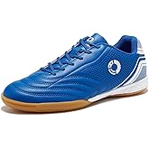 LEOCI Men's Indoor Soccer/Futsal Shoes for Indoor Rubber Flat Outsole for Training