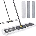 Almcmy Commercial Dust Mop, 32" Microfiber Floor Mop with 61" Telescopic Handle, Total 3 Washable Mop Pads, Wet & Dry Mops fo
