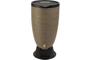 RTS Home Accents 50-Gallon Newport Rain Barrel with Stand and Removable Lid, Sandstone Color