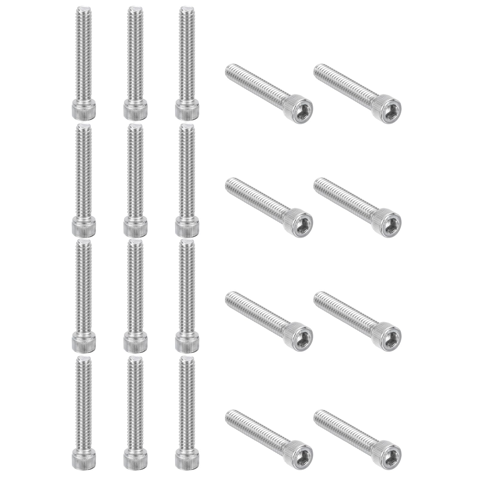 PATIKIL 1/4-20 x 1-1/2" Hex Socket Cap Head Screw Bolt, 20Pcs 304 Stainless Steel 18-8, Machine Full Thread for Construction, Manufacturing, Engineering, Assembling, Furniture