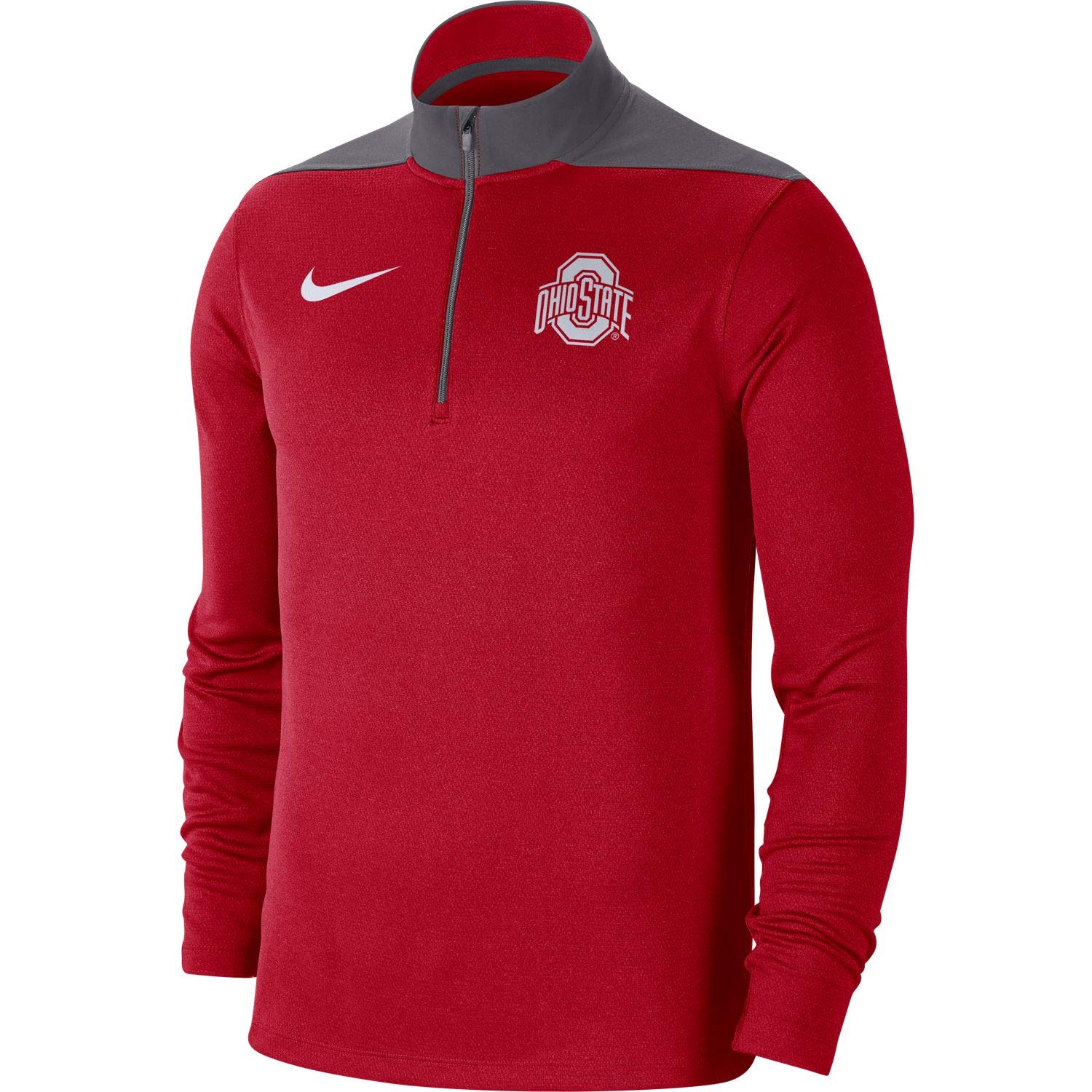 Nike Mens Ohio State Buckeyes Fan Favorite Dri-Fit 1/4 Zip Shirt