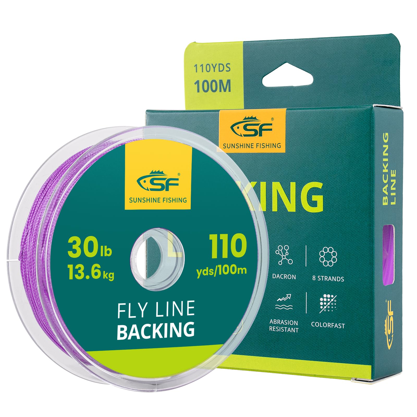 SF Braided Fly Fishing Trout Line Backing Line 30LB 100m/108yds Purple