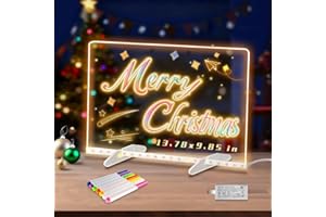 LED Drawing Board for Kids, Light Up LED Drawing Board with Colors, Magic Drawing Tablet with 2 Triangular Stand 7 Colored Pe