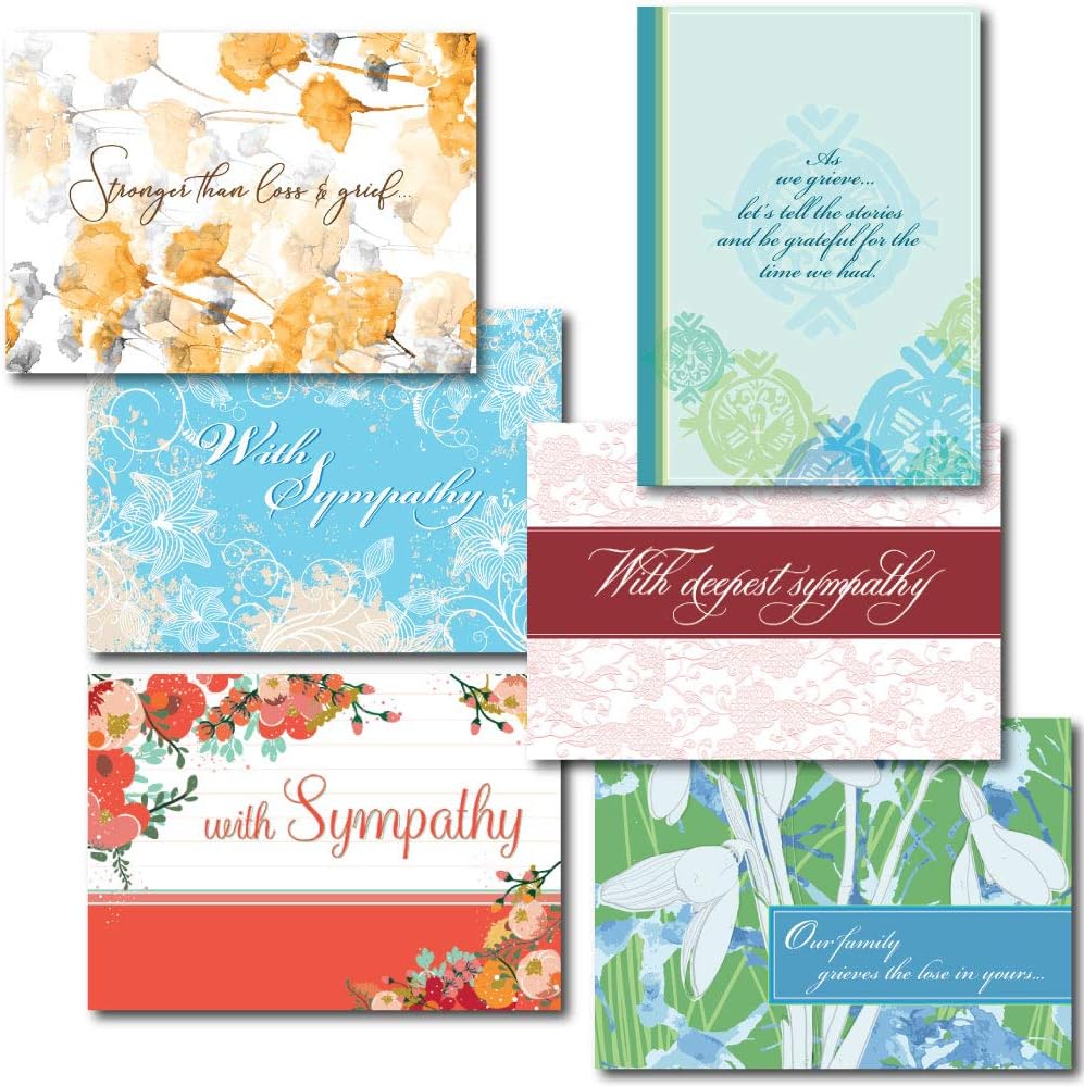 Sympathy Card Assortment. 30 Cards with 31 Bright White Envelopes. Express Sympathy to Family and Friends and Business Associates.