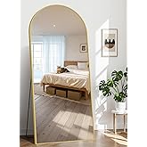 InfiniGlass 71"x30" Arched Full Length Mirror, Large Floor Mirror with Aluminum Alloy Frame Standing Hanging or Leaning Wall-Mounted Mirror, Vanity Mirror for Living Room and Bedroom,Gold