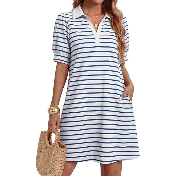 Amazon.com: YEXPINE Polo Dress for Women Short Sleeve Ruffle Hem