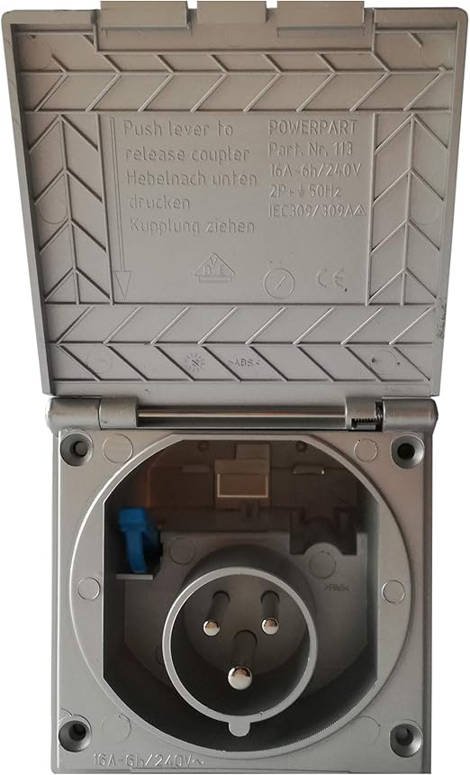 CEE Steckdose für Wohnmobil Caravan bzw. Wohnwagen * Farbe: Silber ...
