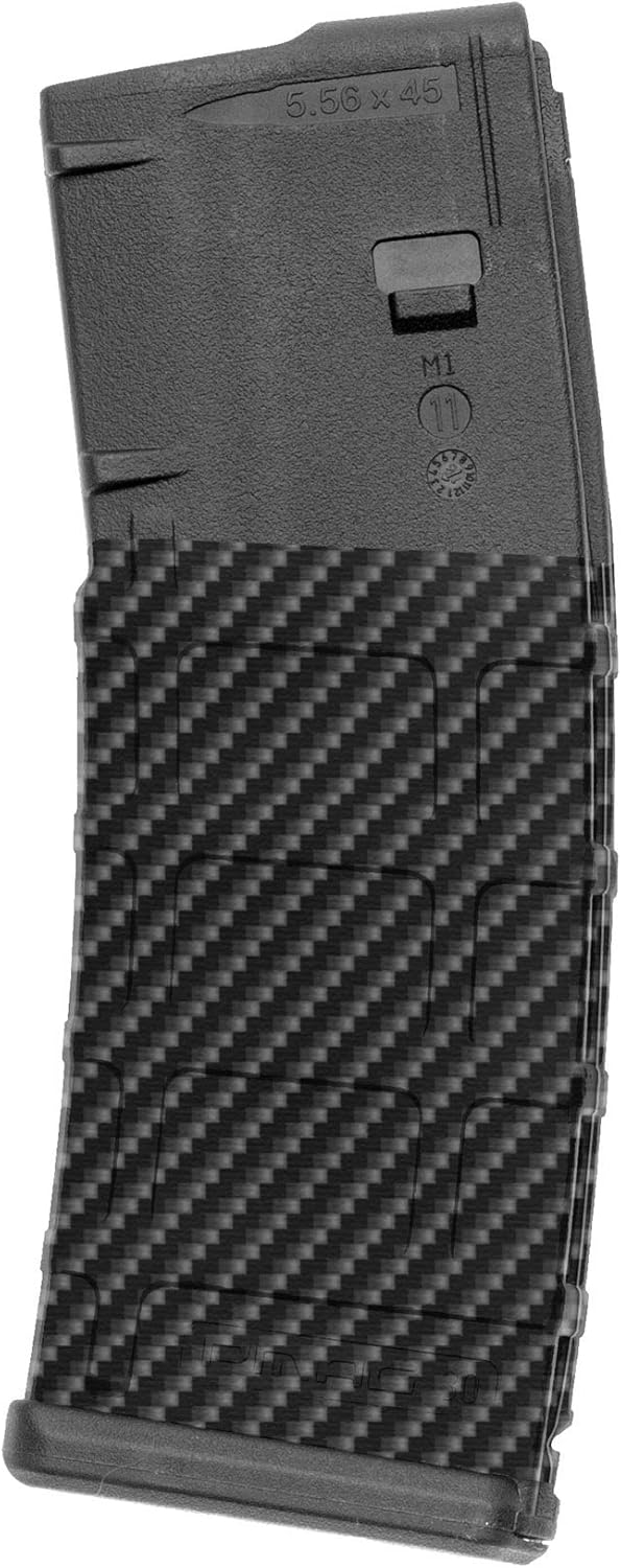 GunSkins AR-15 Mag Skins - 3 Pack - Premium Vinyl Mag Wraps - Easy to Install and Fits 30rd Magazines - 100% Waterproof Non-Reflective Matte Finish - Made in USA - Carbon Fiber : Sports & Outdoors