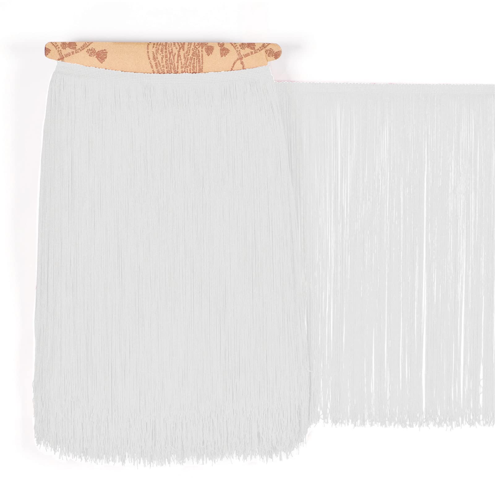 TEXTEX = Cuquillo Fringe for Sewing Flamenco and Sevillana. Composition Rayon 100%. Length of 40 cm. 5m Pieces. (White)