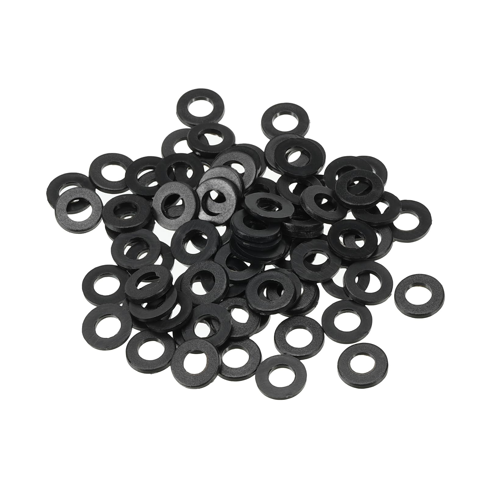 PATIKIL M4 Nylon Flat Washer, 150 Pack 4mm ID 8mm OD 1mm Thick Sealing Spacer Gasket Ring for Faucet Pipe Water Hose Fastener Bolt, Black