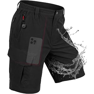 IGOLUMON Men's Hiking Cargo Shorts 9"/11" Water Resistant Quick Dry Stretch Short for Men Golf Casual with 6 Pockets