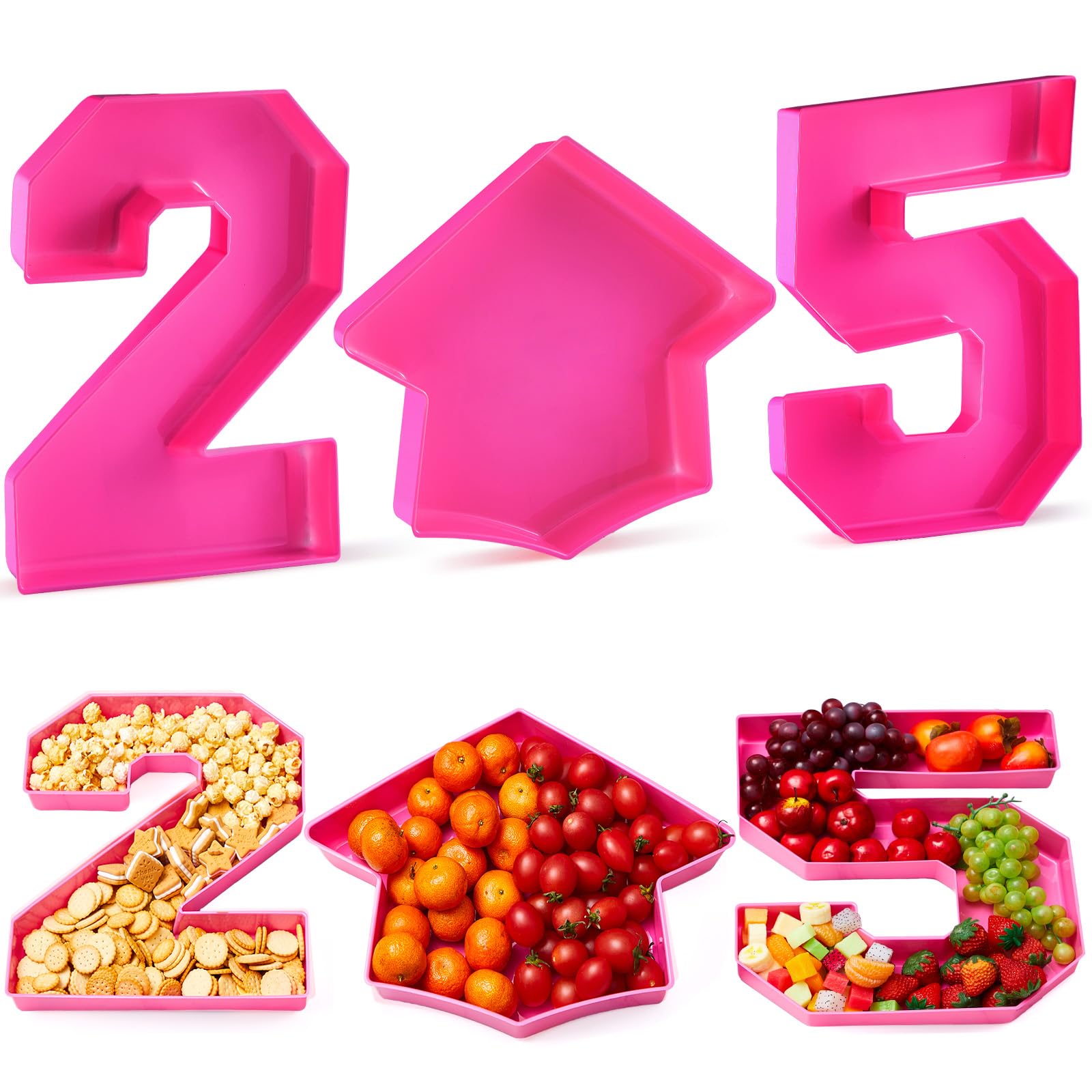 Tellingyou 4 Pcs 13.7" 2025 Graduation Plastic Number Fillable for Charcuterie Disposable Plastic Mache Box Chocolate Candy Tray Grad Container Decoration(Black,Grad) for sale Tellingyou 4 Pcs 13.7" 2025 Graduation Plastic Number Fillable for Charcuterie Disposable Plastic Mache Box Chocolate Candy Tray Grad Container Decoration(Black,Grad) for sale