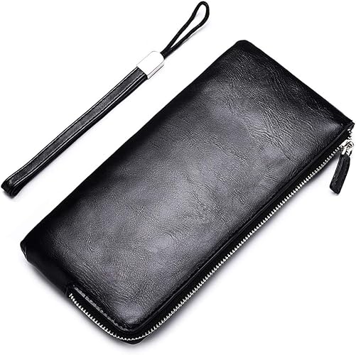 Amazon Lemu 財布 メンズ 本革 ロングウォレット チェーン付き 持ち手付き 長財布 高級 ビジネスウォレット 小銭入れ付き セカンドバッグ 財布 財布