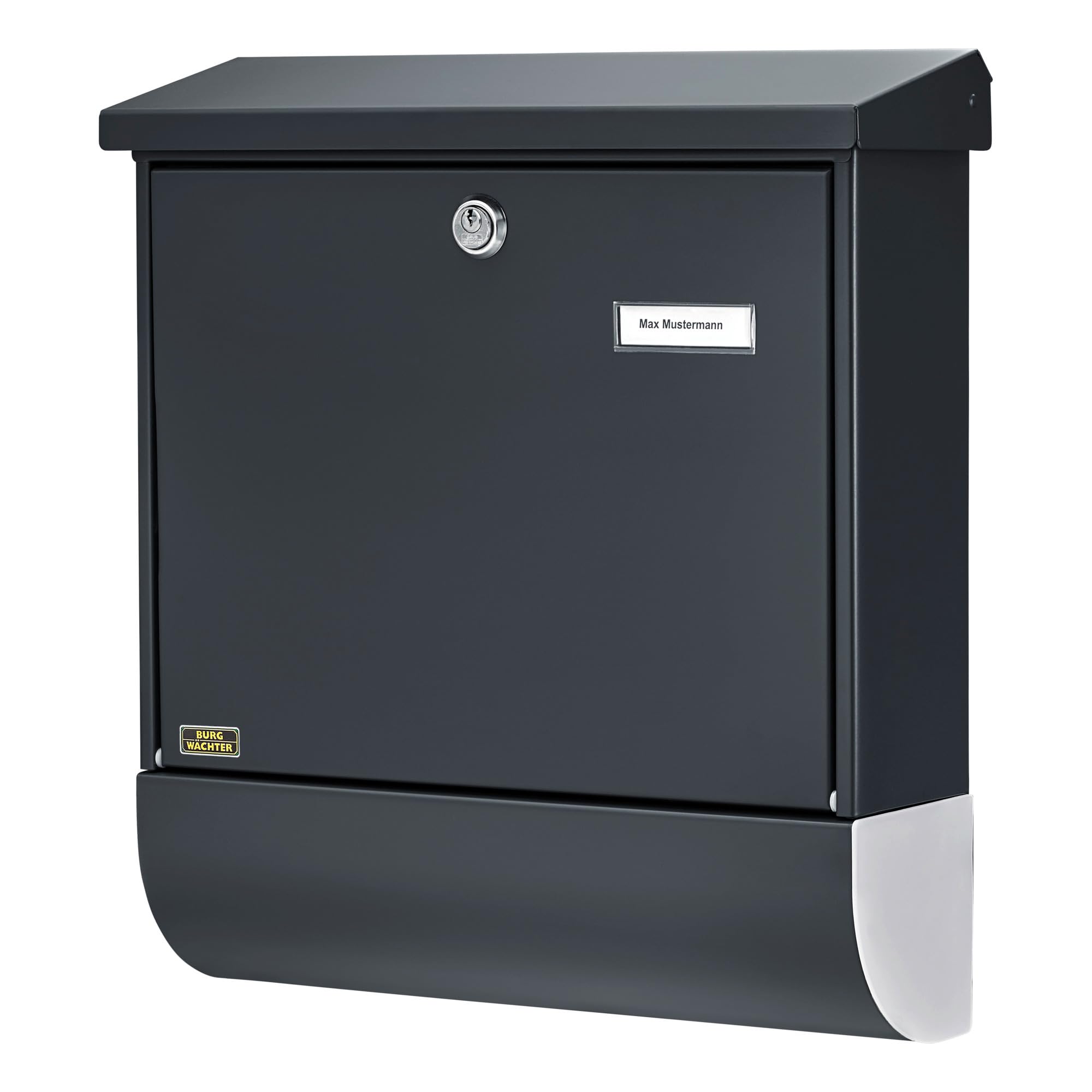 BURG-WÄCHTER, Mailbox Set with Newspaper Holder A4 Letter Slot, Galvanized Steel, Set Vario ANT, Anthracite Grey RAL 7016