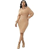 IyMoo Women's 2025 V Neck Ribbed Long Sleeve Bodycon Pullover Cute Mini Sweater Dress