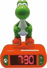Lexibook Super Mario Yoshi Nightlight Alarm Clock LCD Backlit Snooze