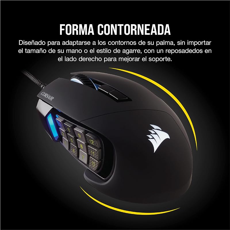 Scimitar Elite RGB Óptico MOBA/MMO Ratón para Juegos - Negro