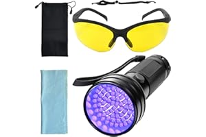 Orizizhic Auto Air Conditioner Leak Detector, Flashlight UV Oil Dye Leak Detection Kit AC Leak Detector Kit with Protective Glasses, AC UV Light Oil Dye Leak Test Detection Kit