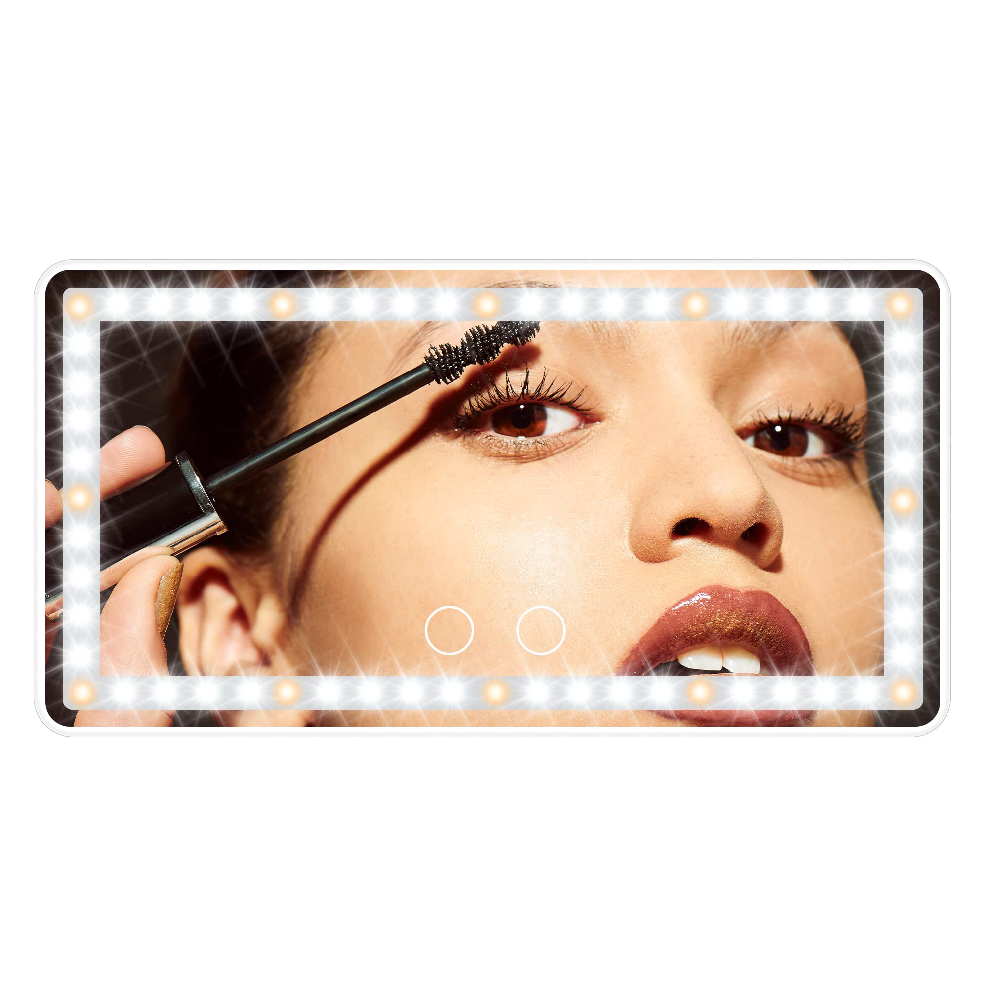 Photo 1 of Car Sun Visor Vanity Mirror with Lights, Rechargeable Car Makeup Mirror Accessories, Birthday Gifts for Women Girl, 3 Light Modes, Dimmable Touch Led Screen, Universal for Car Truck