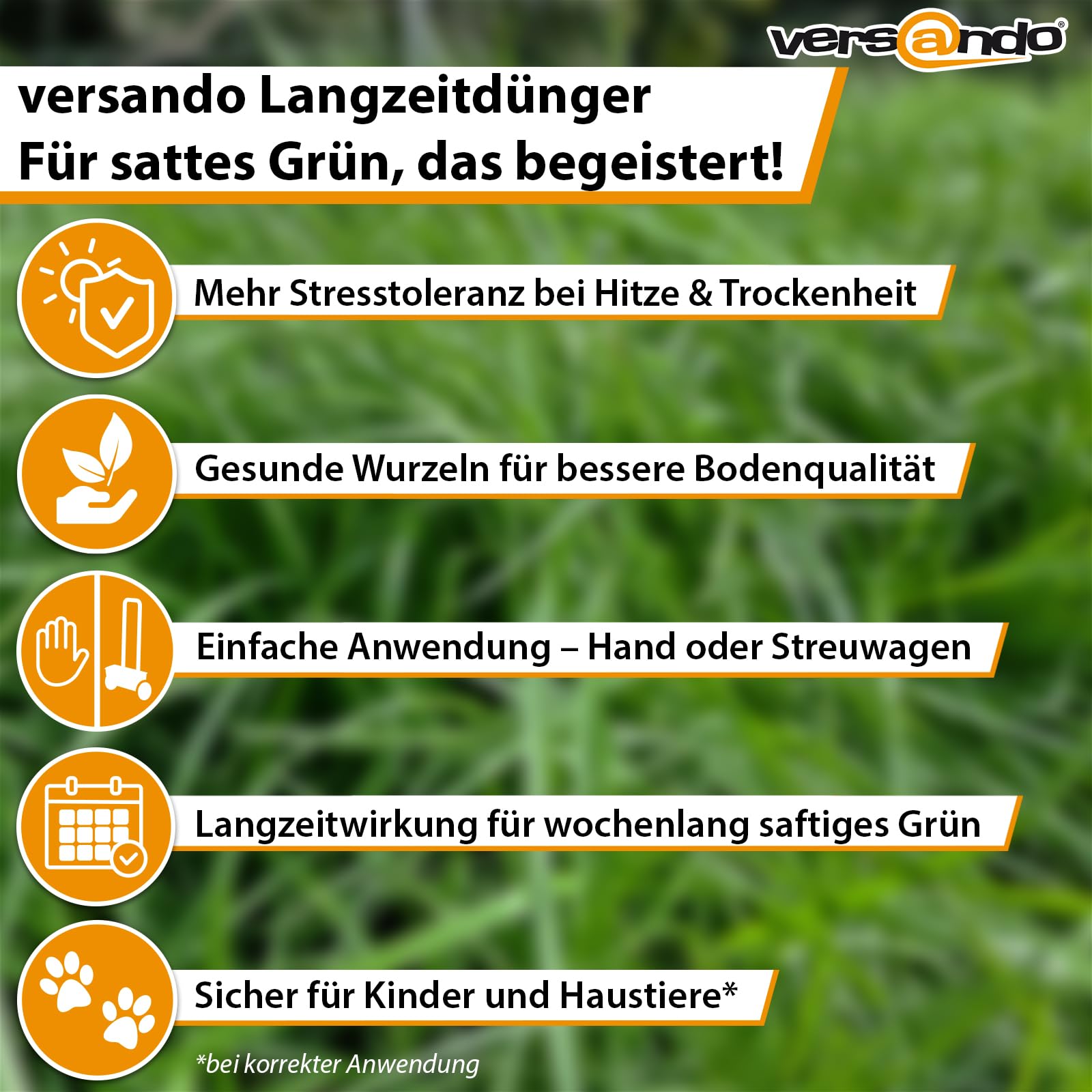 versando 10kg Rasendünger Sommer Langzeit bis 500m² ideal bei Hitze 3