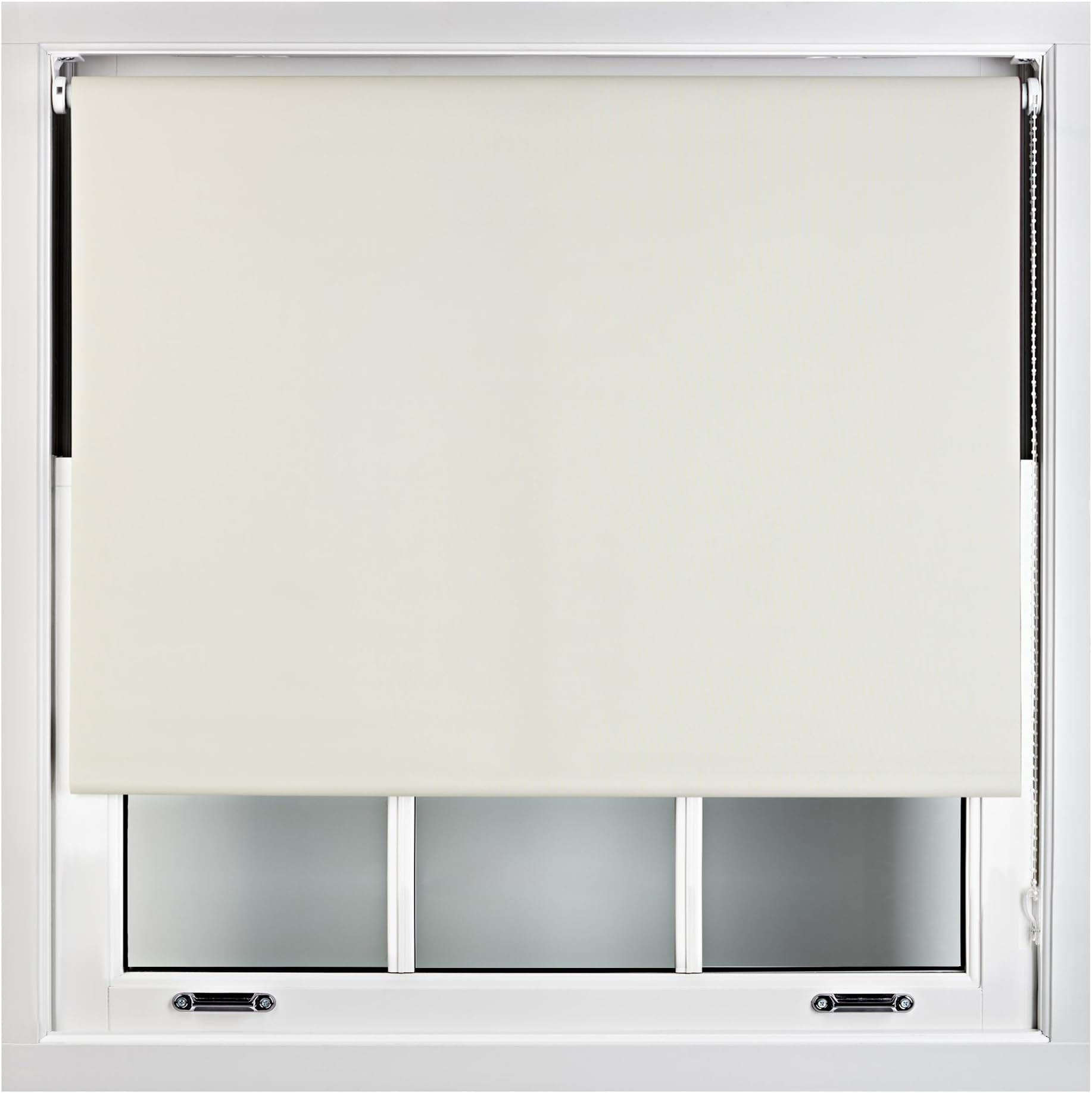 FURNISHEDCustom-Made Premium Roller Blinds - Blackout Window Blinds with Metal Fittings - Thermal Insulated and Energy-Efficient - Made to Measure Cream, 210cm x 165cm